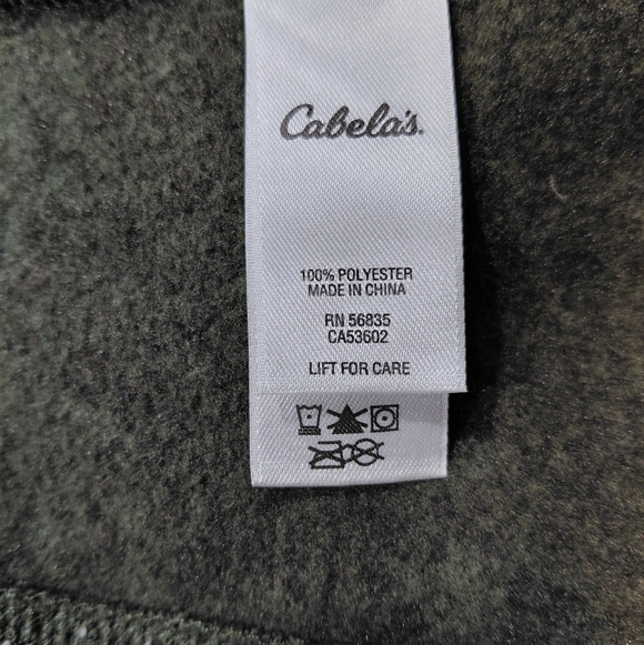 Cabela's Women Olive Green Fair Isle Patterned Sleeve Fleece Lined Full Zip Sz L - Picture 13 of 16
